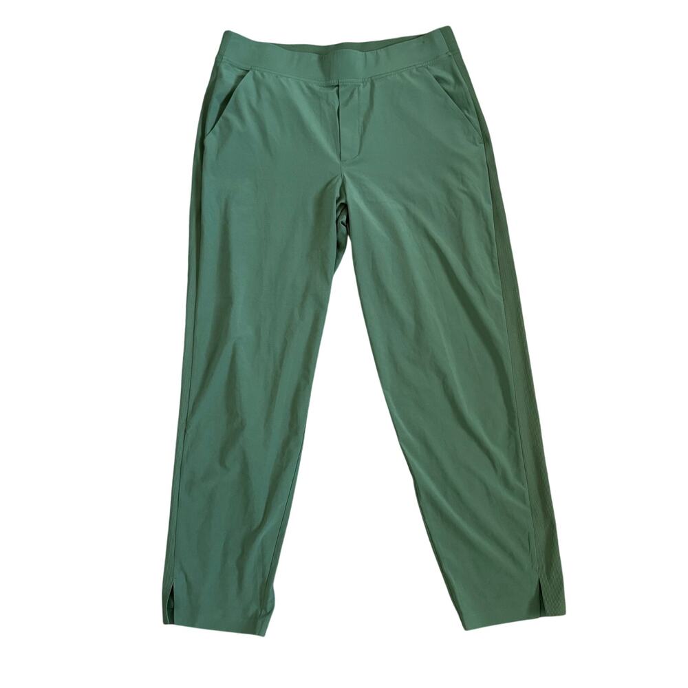 Athleta Brooklyn Pants Womens Size 12 Activewear Green Athletic Travel Pull On